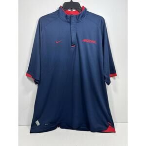 Nike Fit Dry Arizona Wildcats 1/4 Zip Pullover Short Sleeve Sz XL  Blue NCAA